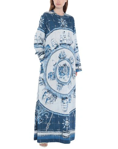Shop Dolce & Gabbana Long Dress In Slate Blue