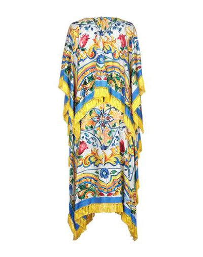 Shop Dolce & Gabbana Woman Midi Dress White Size 4 Silk, Viscose, Elastane