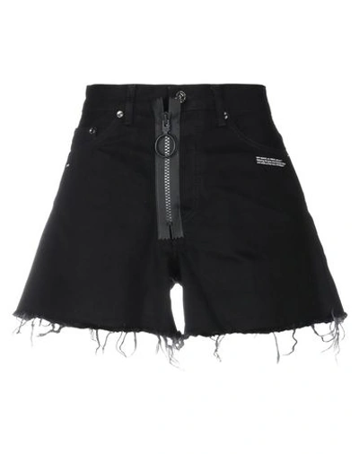 Shop Off-white Denim Shorts In Black