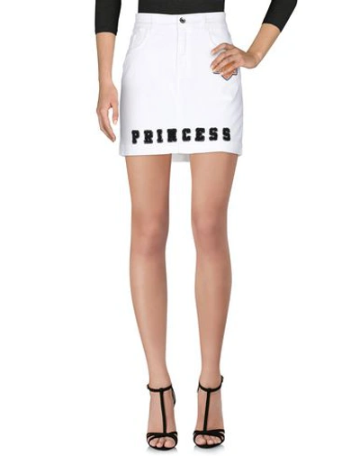 Shop Dolce & Gabbana Woman Denim Skirt White Size 10 Cotton, Elastane