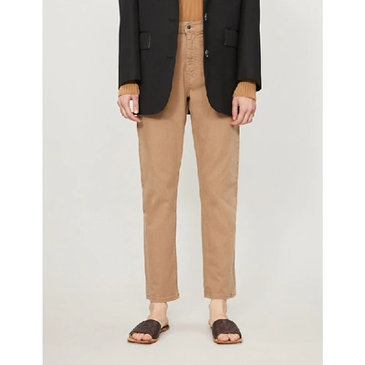 Shop Joseph Kemp Straight Mid-rise Jeans In Camel