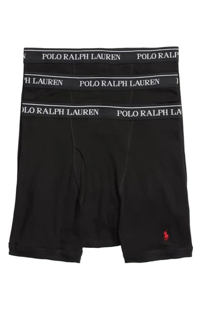 Shop Polo Ralph Lauren 3-pack Cotton Boxer Briefs In Polo Black