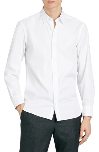 Shop Burberry William Stretch Poplin Sport Shirt In White