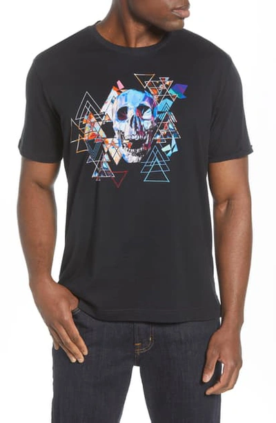 Shop Robert Graham Geo Skull Embroidered T-shirt In Black