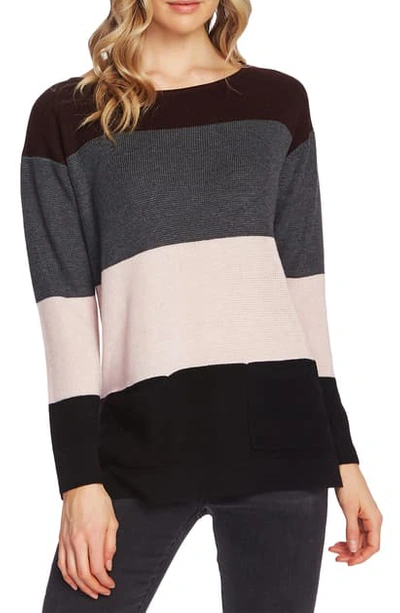 Shop Vince Camuto Colorblock Pocket Sweater In Port
