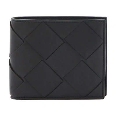 Shop Bottega Veneta Bifold Leather Wallet In Nero/nero/nero