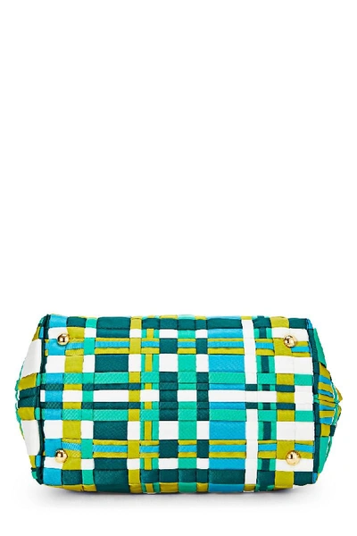 Pre-owned Prada Multicolor Woven Tessuto Top Handle Bag