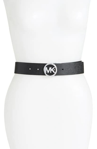 Shop Michael Kors Reversible Leather Belt In Black