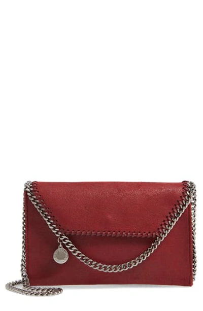 Shop Stella Mccartney Mini Falabella Shaggy Dear Faux Leather Crossbody Bag - Red In Ruby