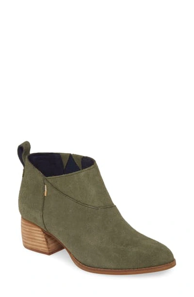 Shop Toms Leilani Bootie In Dusty Olive Suede