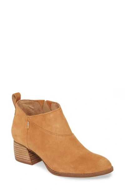 Shop Toms Leilani Bootie In Caramel Brown Suede