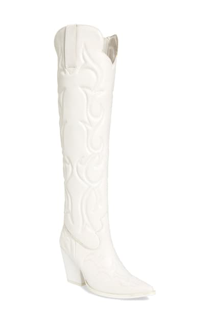 black and white over the knee cowboy boots