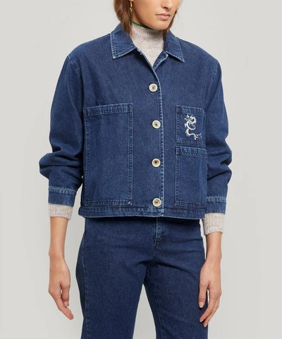Shop Paloma Wool Stromboli Recycled Denim Jacket In Blue