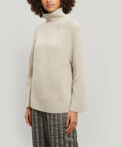 Shop Annette G New Wool-blend Rib Knit Jumper In Grey