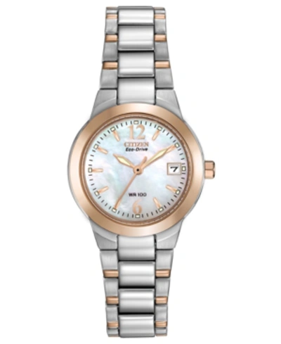 Shop Citizen Eco-drive Women's Chandler Two-tone Stainless Steel Bracelet Watch 26mm In Two Tone