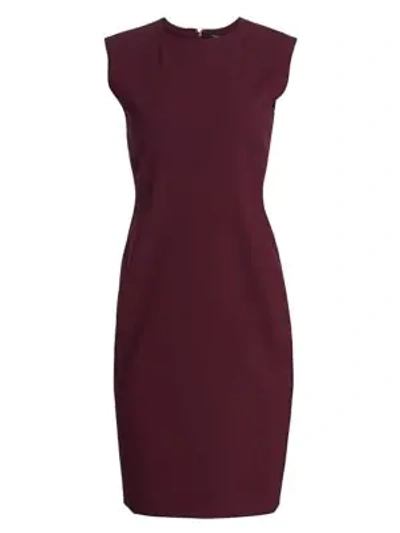Shop Theory Power Wool Dress In Mulberry