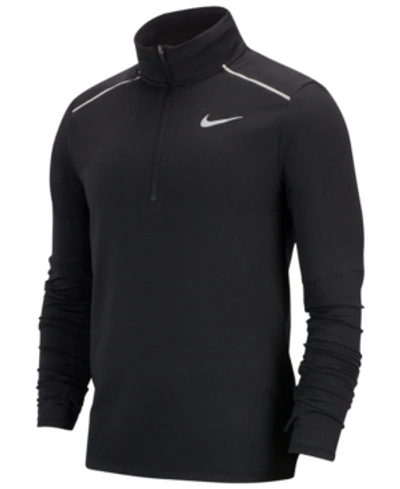 Shop Nike Men's New Element Half-zip Running Shirt In Black