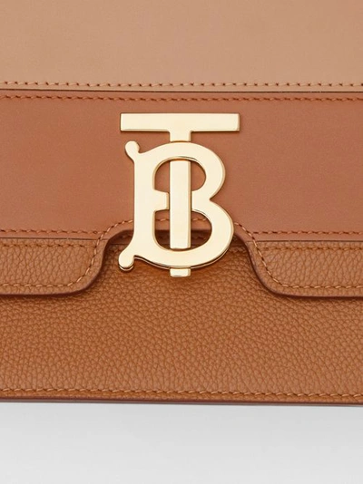 Shop Burberry Medium Panelled Leather Tb Bag In Maple