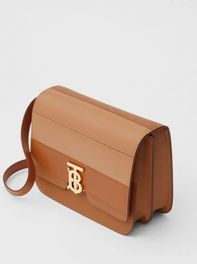 Shop Burberry Medium Panelled Leather Tb Bag In Maple