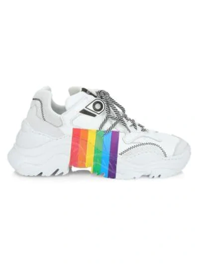 Shop N°21 Billy Rainbow Leather Mix Media Sneakers