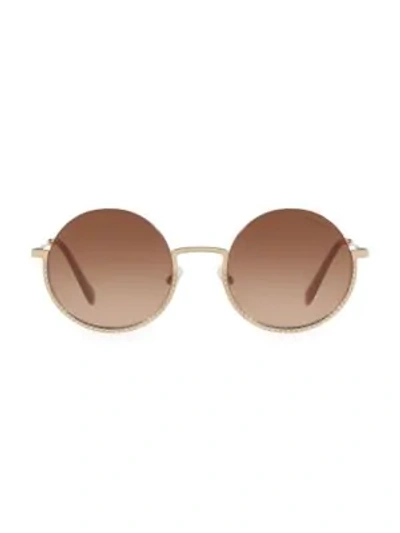 Shop Miu Miu 52mm Round Sunglasses In Pale Gold