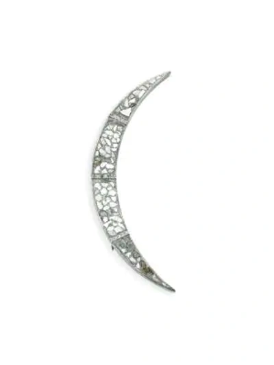 Shop Shana Gulati Women's Ozare Sterling Silver, Sliced Uncut Diamond & White Topaz Brooch