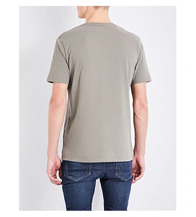 Shop Allsaints Brace Crewneck Cotton-jersey T-shirt In Quarry Grey