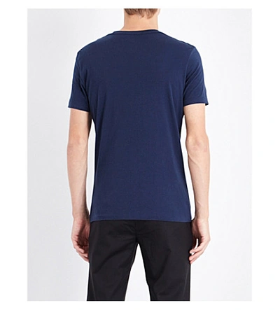 Shop Allsaints Tonic Crewneck Cotton-jersey T-shirt In Baltic Blue