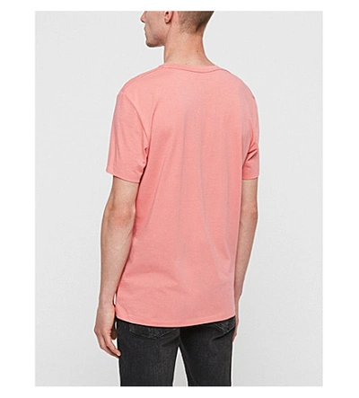 Shop Allsaints Tonic Crewneck Cotton-jersey T-shirt In Havana Pink