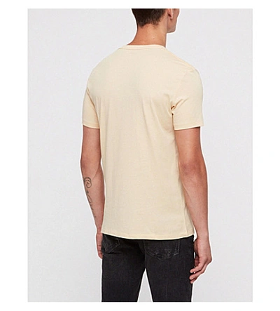 Shop Allsaints Tonic Crewneck Cotton-jersey T-shirt In Wash Solar Yel