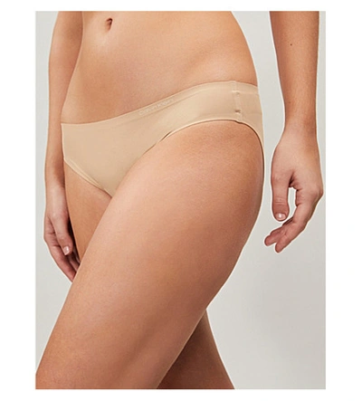 Shop Calvin Klein Invisibles Jersey Bikini Briefs In 20n Bare
