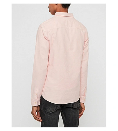 Shop Allsaints Hungtingdon Slim-fit Cotton Shirt In Bleach Pink
