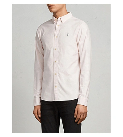 Shop Allsaints Hungtingdon Slim-fit Cotton Shirt In Malo Pink