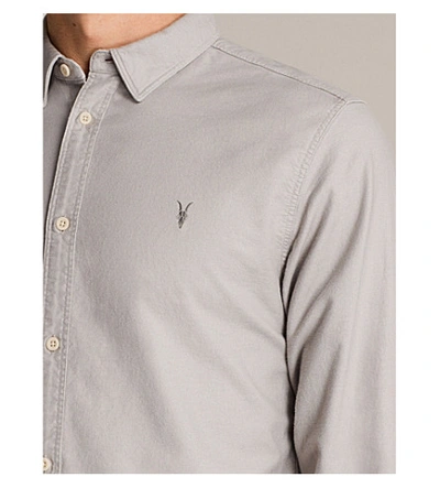 Shop Allsaints Hungtingdon Slim-fit Cotton Shirt In Pebble