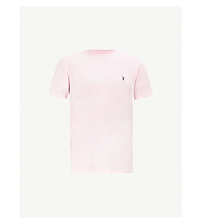 Shop Allsaints Cooper Slim-fit Cotton-jersey T-shirt In Mallow Pink Ma