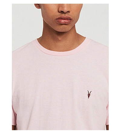 Shop Allsaints Cooper Slim-fit Cotton-jersey T-shirt In Mallow Pink Ma