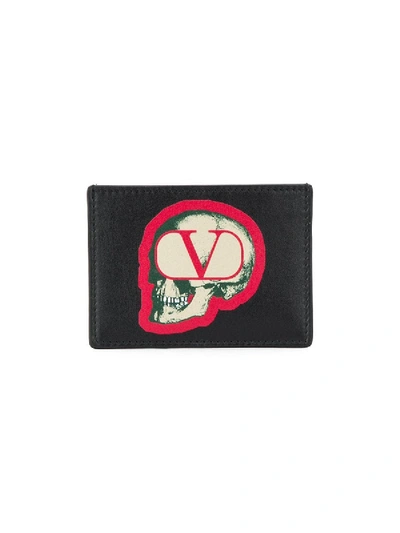 Shop Valentino Skull V Logo Card Holder