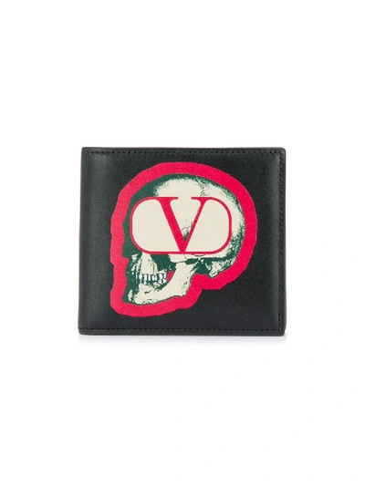 Shop Valentino Skull Go Logo Bifold Wallet