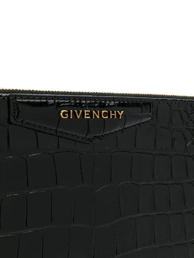 Shop Givenchy Black Embossed Large Antigona Pouch