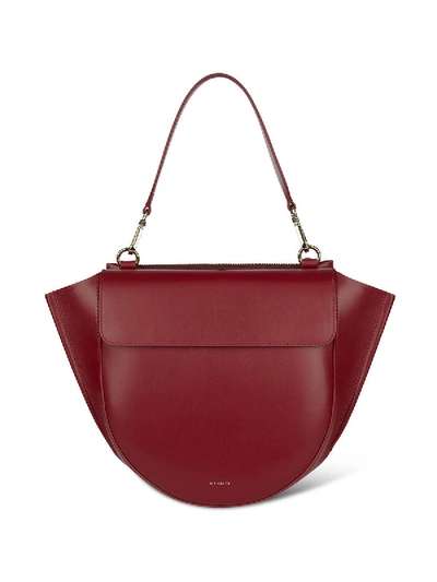 Shop Wandler Mahogany Hortensia Medium Bag In Red