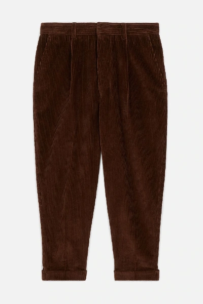 Shop Ami Alexandre Mattiussi Oversize Carrot Fit Trousers In Brown