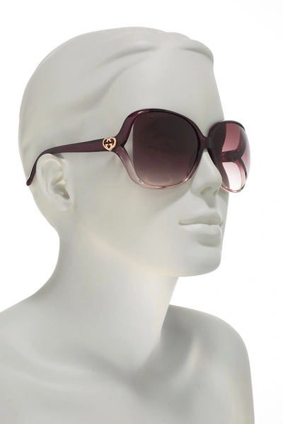 Shop Gucci 60mm Oversized Square Sunglasses In Bordeaux Brown