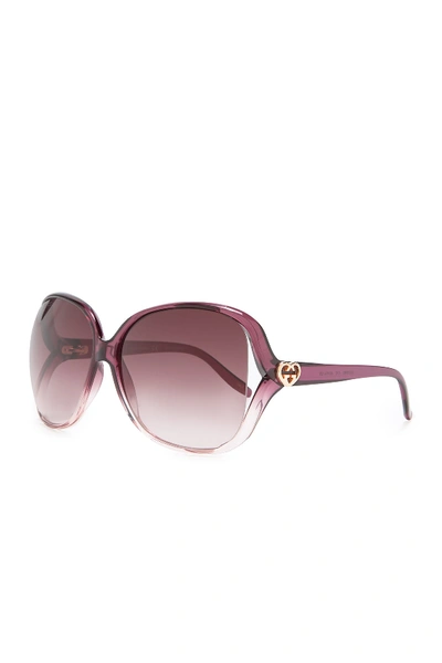 Shop Gucci 60mm Oversized Square Sunglasses In Bordeaux Brown