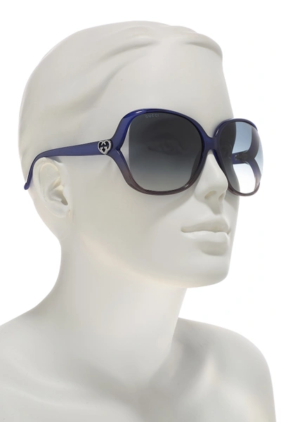 Shop Gucci 60mm Oversized Square Sunglasses In Blue Grey