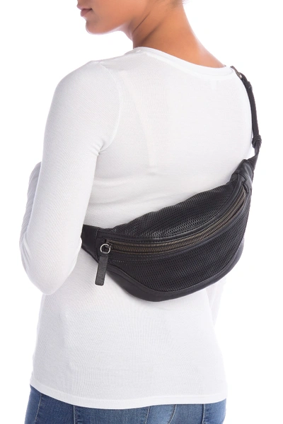 Shop Frye Lena Perforated Leather Belt Bag In Black