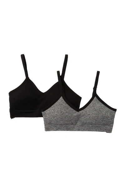 Shop Real Underwear Seamless Longline Bralette - Pack Of 2 In H Grey  Black