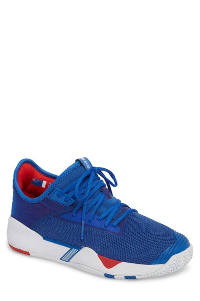 Shop K-swiss Si-2018 Mid Top Sneaker In Strong Blue/white/high-risk Red-m