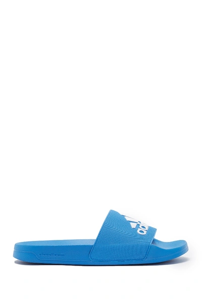 Shop Adidas Originals Adilette Shower Slide Sandal In Trublu/ftw