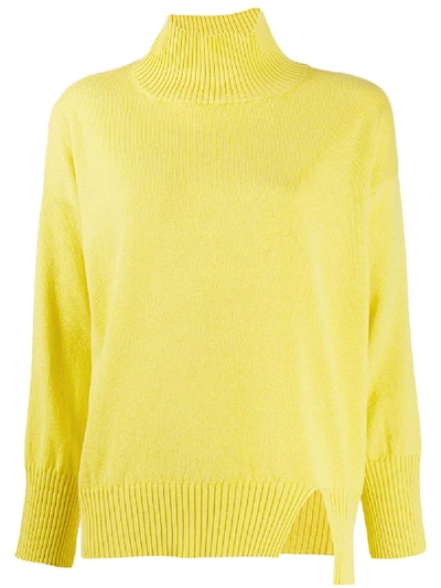 Shop Antonelli Knitted Long Sleeved Jumper In Yellow