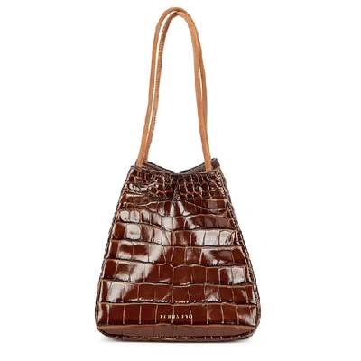 Shop Rejina Pyo Rita Crocodile-effect Leather Top Handle Bag In Brown